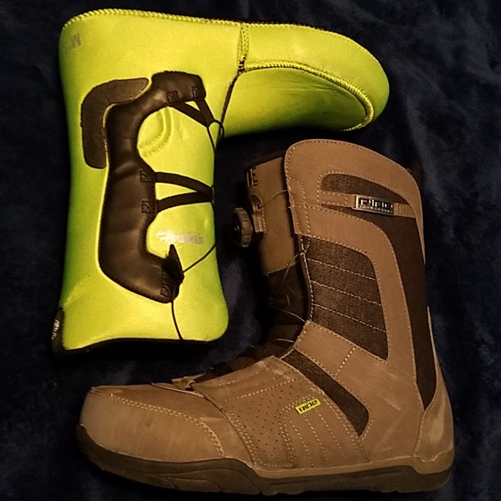 Mens Ride Anthem Boa Coiler Snowboard Boots Sz 15 